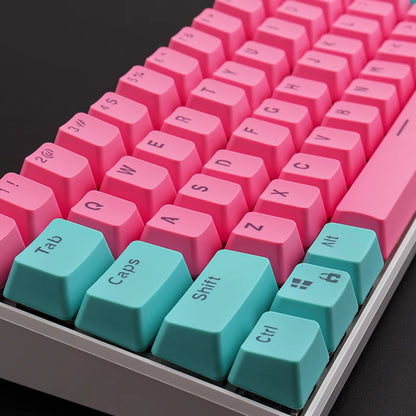 Cyan & Pink PBT Backlit Keycap Set (RK 61/87/104)