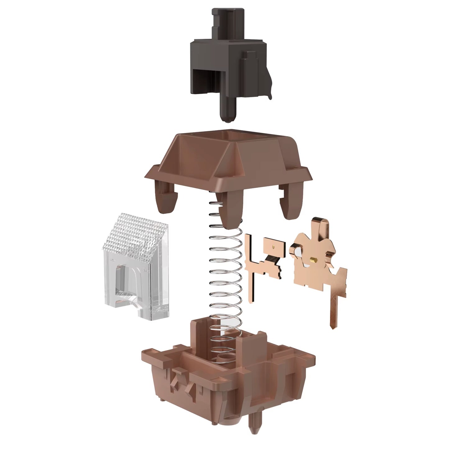 Mocha Chocolate T1 Full POK Tactile Switches 62G Long Spring Thocky Tactile Switches 5 Pins Mechanical Keyboard Switches