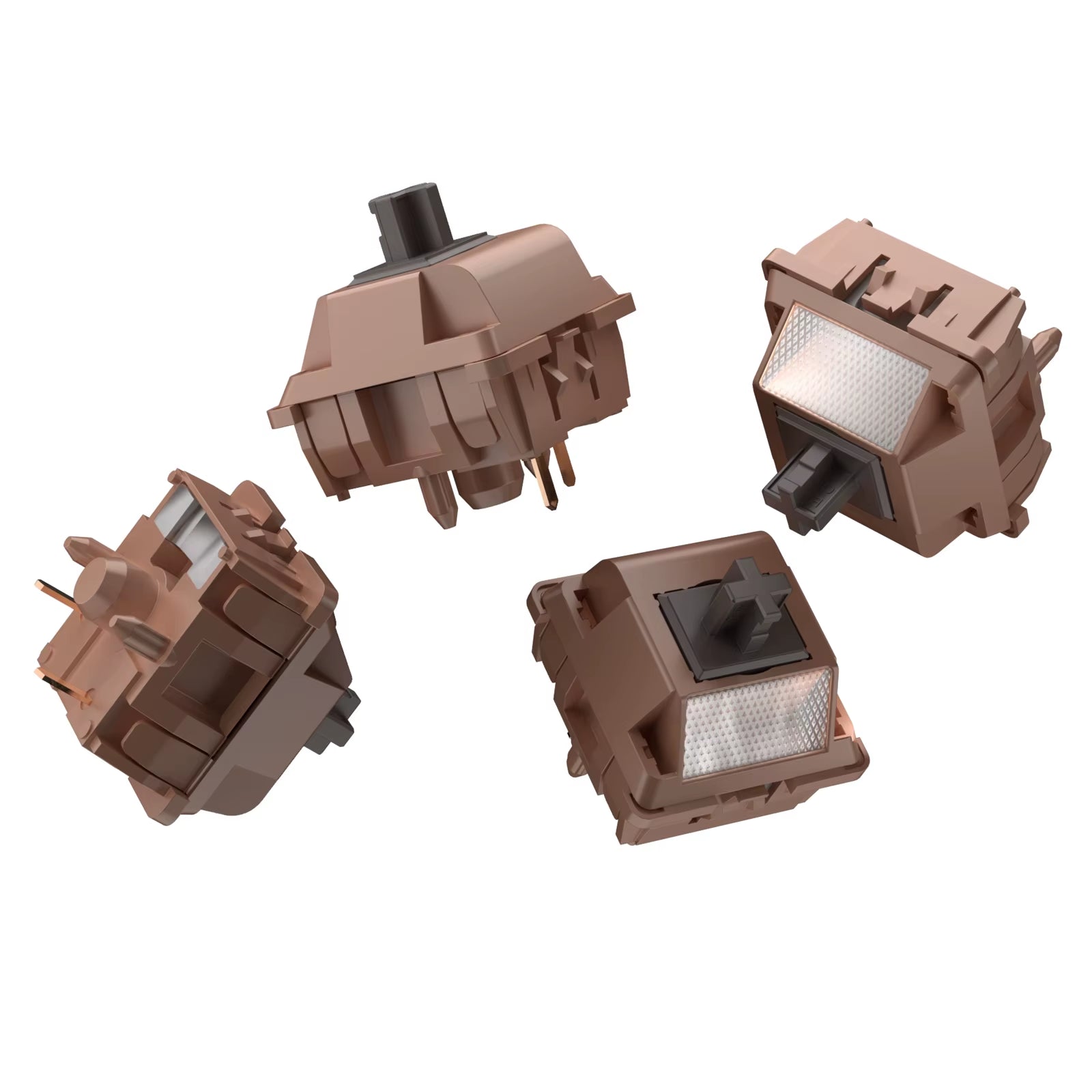 Mocha Chocolate T1 Full POK Tactile Switches 62G Long Spring Thocky Tactile Switches 5 Pins Mechanical Keyboard Switches