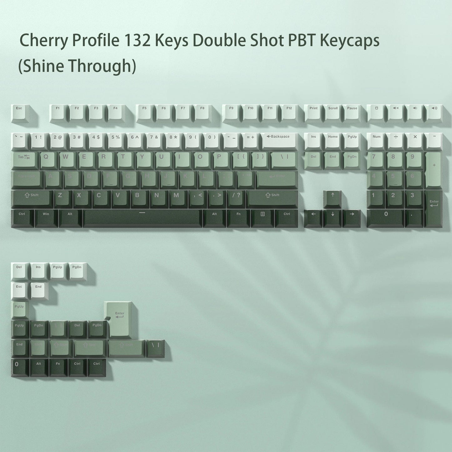 WOB Double-Shot PBT Keycap Sets for Cherry Gateron MX Switches – Cherry Profile (168 Keys)
