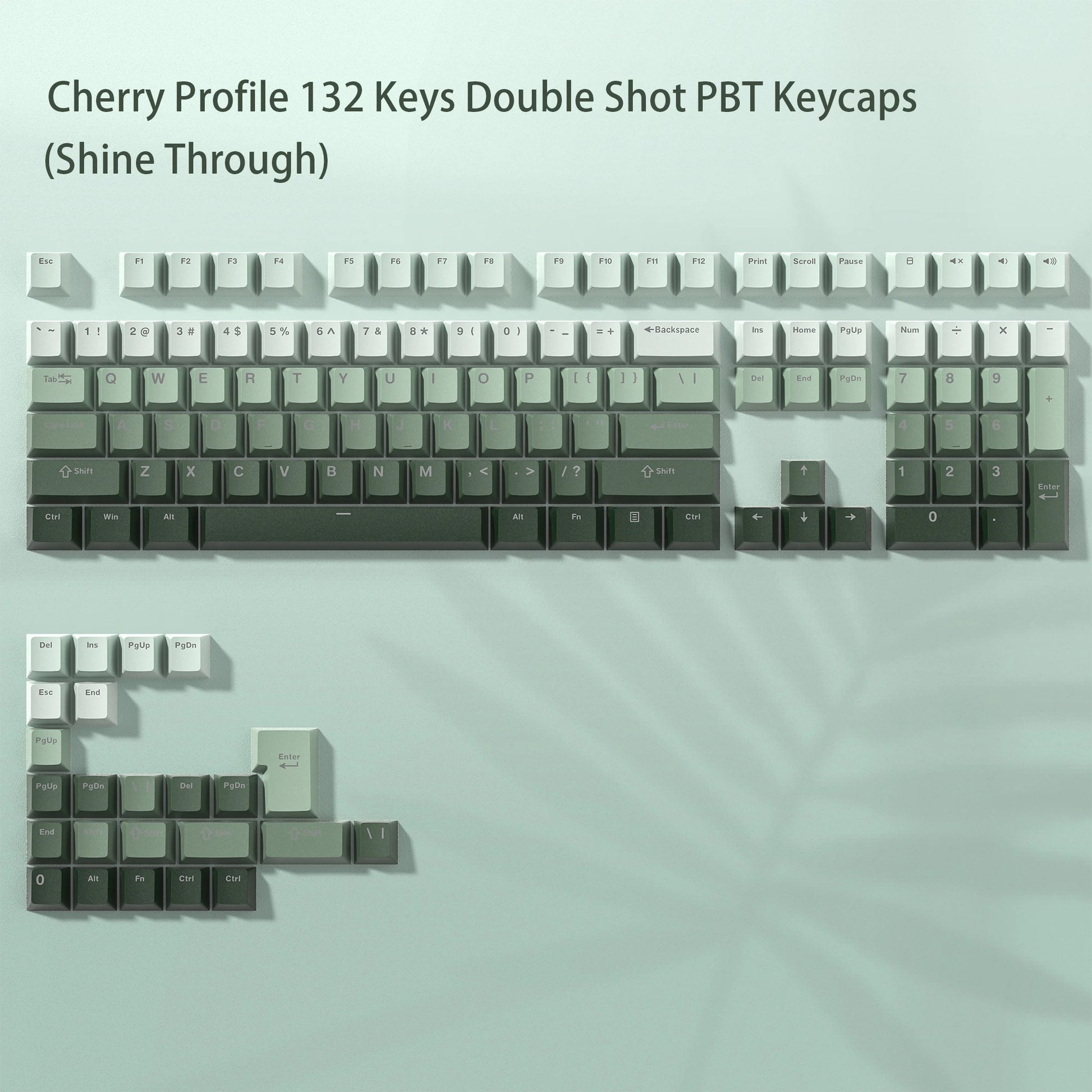 WOB Double-Shot PBT Keycap Sets for Cherry Gateron MX Switches – Cherry Profile (168 Keys)