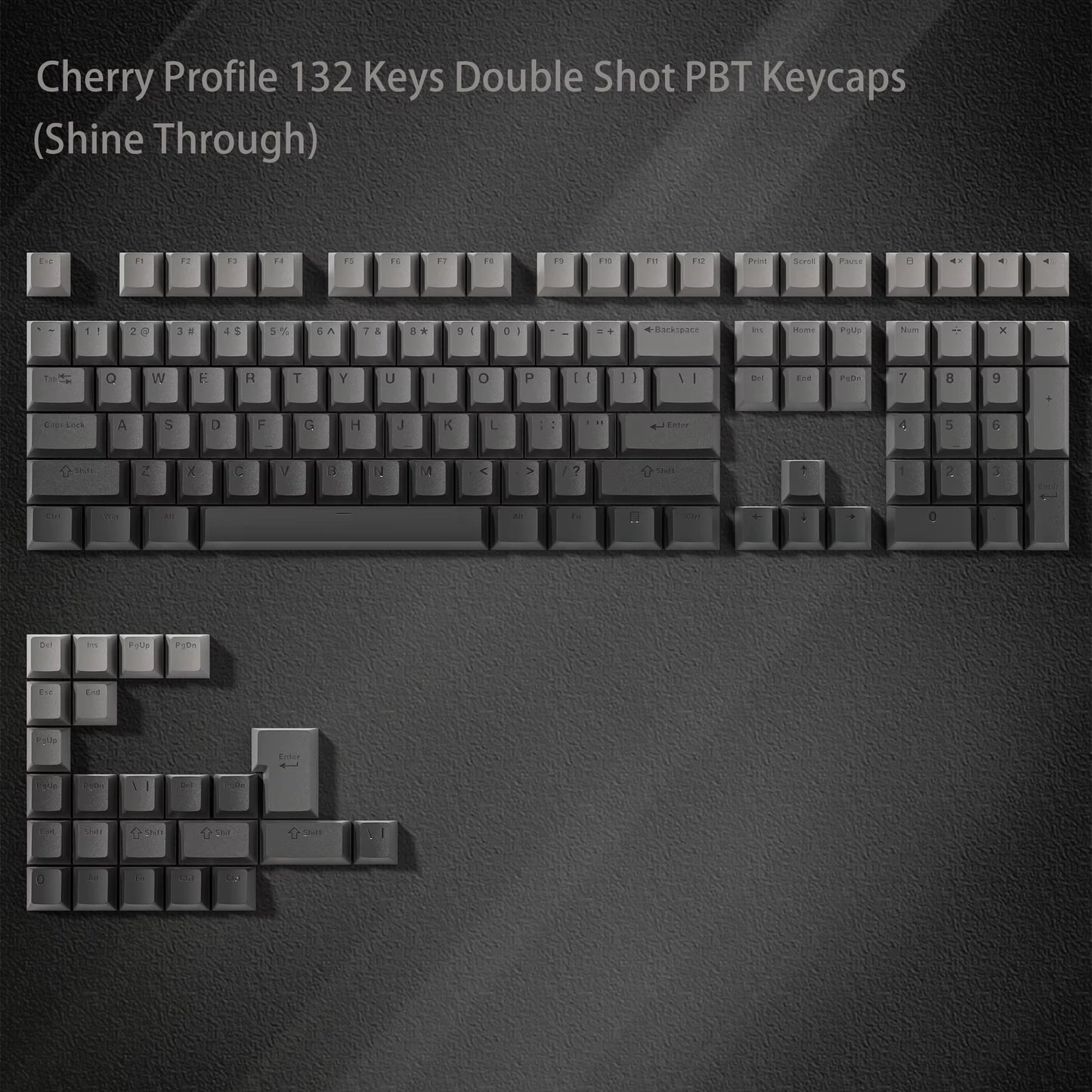 WOB Double-Shot PBT Keycap Sets for Cherry Gateron MX Switches – Cherry Profile (168 Keys)
