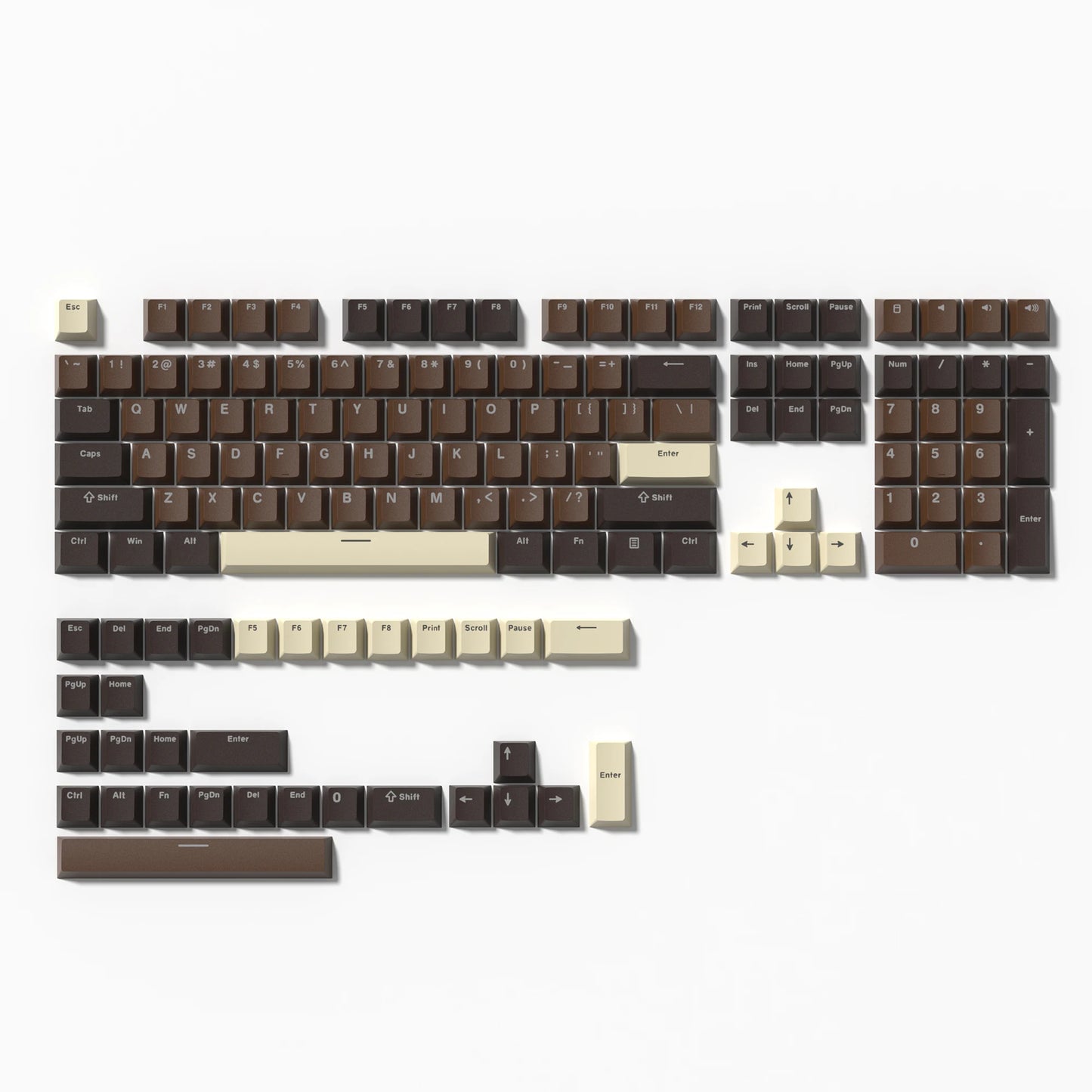 WOB Double-Shot PBT Keycap Sets for Cherry Gateron MX Switches – Cherry Profile (168 Keys)