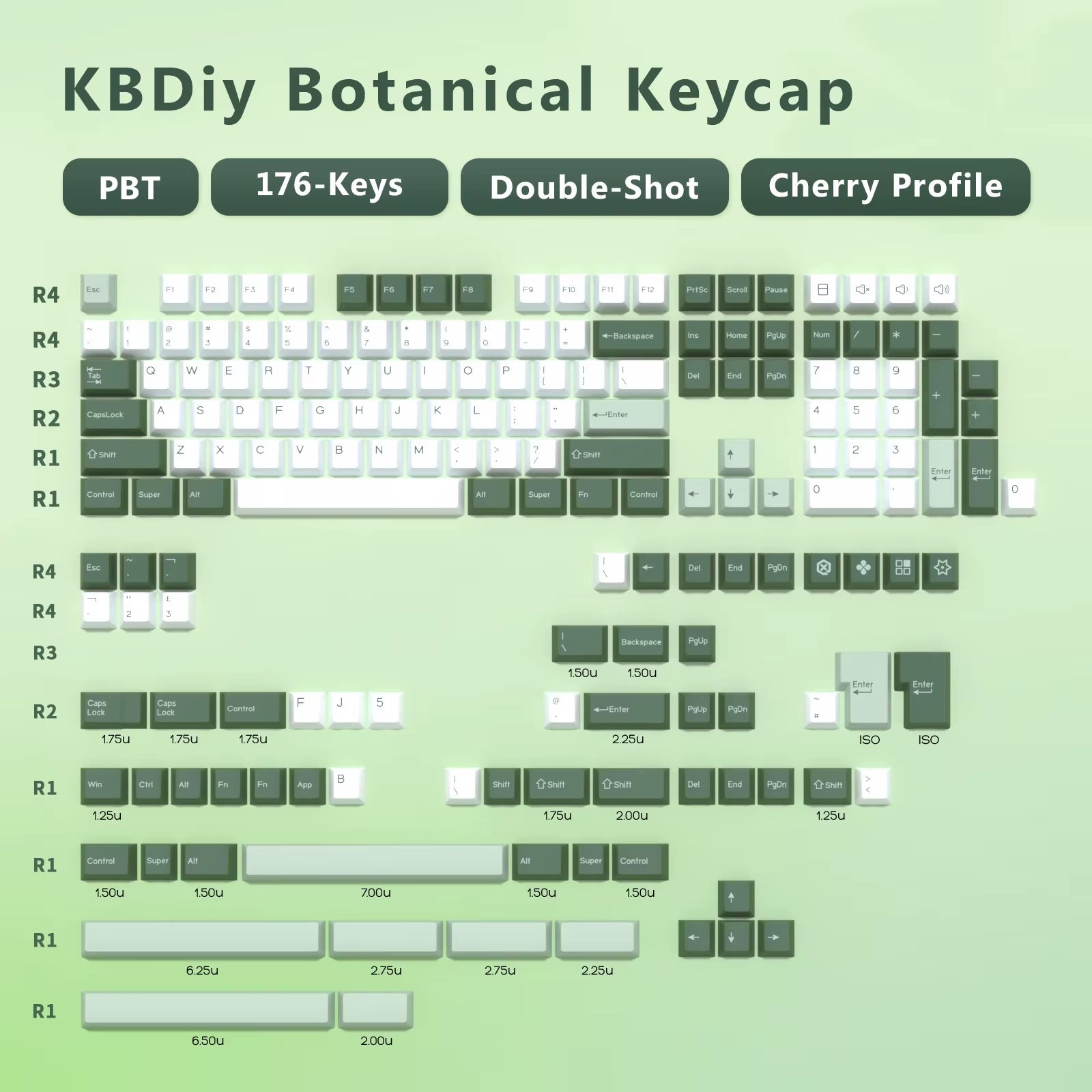 GMK Arctic PBT Keycap Set – Cherry Profile (ISO)